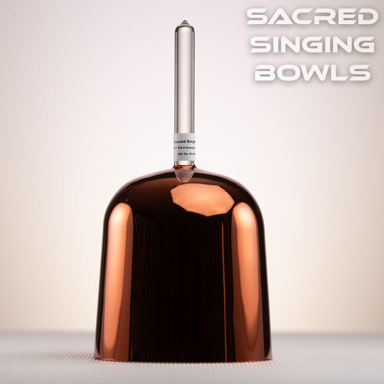6.5" D-4 Orange Crystal Singing Bowl, Handheld, perfect pitch  | Sacred Singing Bowls