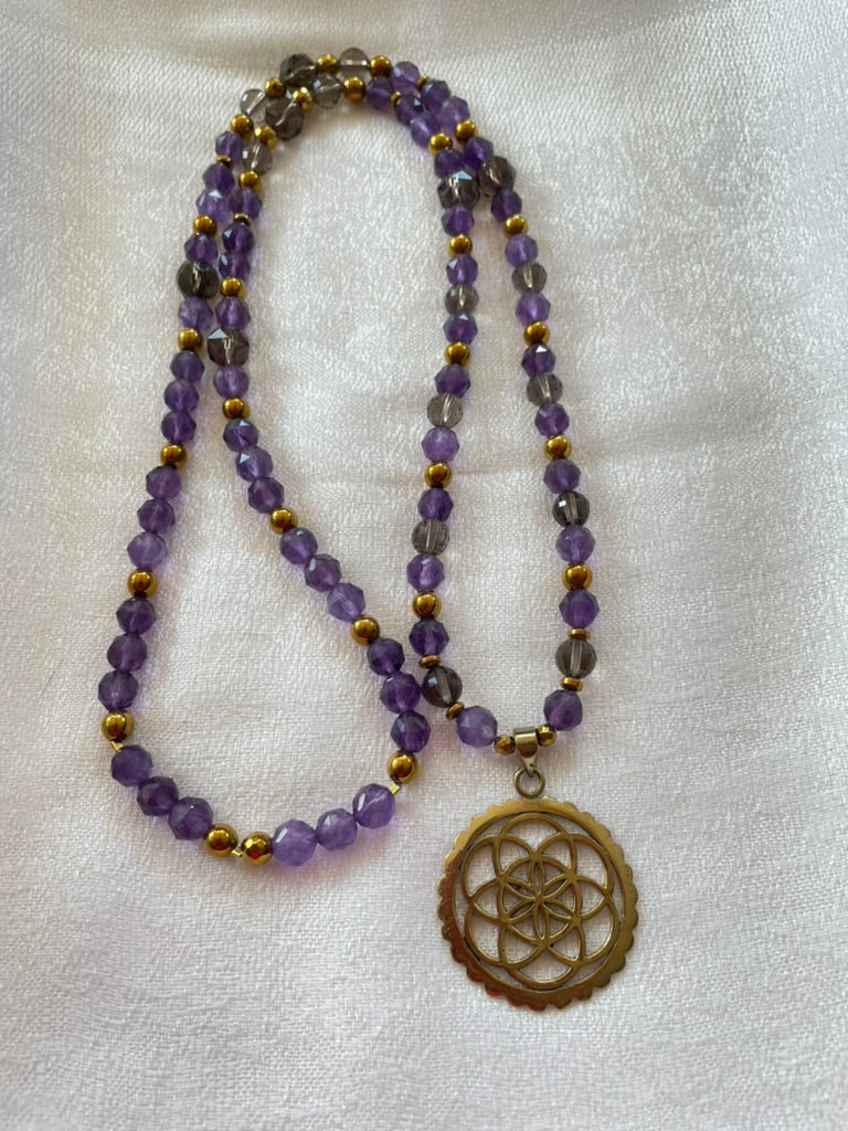 Faceted Amethyst Mala