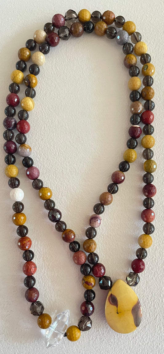 Mookaite & Smoky Quartz Mala