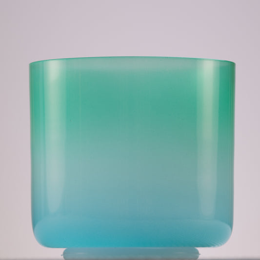 5.25" C-35 Blue Green Tourmaline Color Crystal Singing Bowl, Sacred Singing Bowls