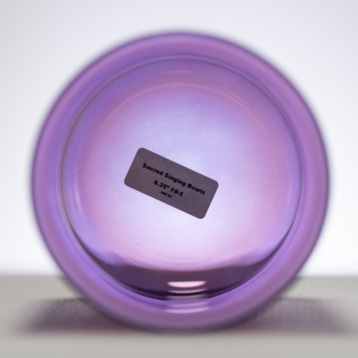6.25" F#-5 Amethyst Activation Crystal Singing Bowl, Tall, Perfect Pitch