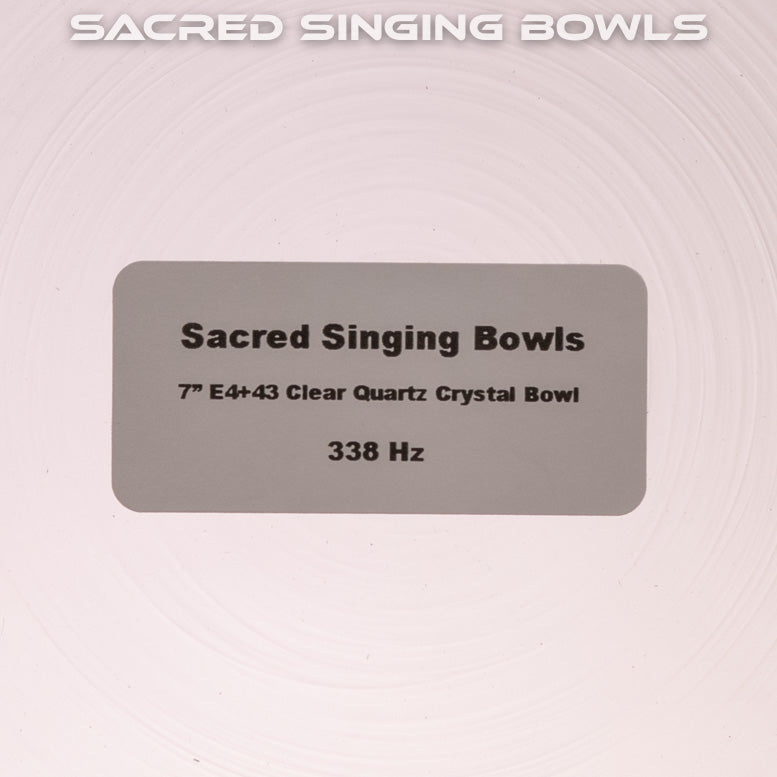 7" E+43 Clear Quartz Crystal Singing Bowl, Sacred Singing Bowls
