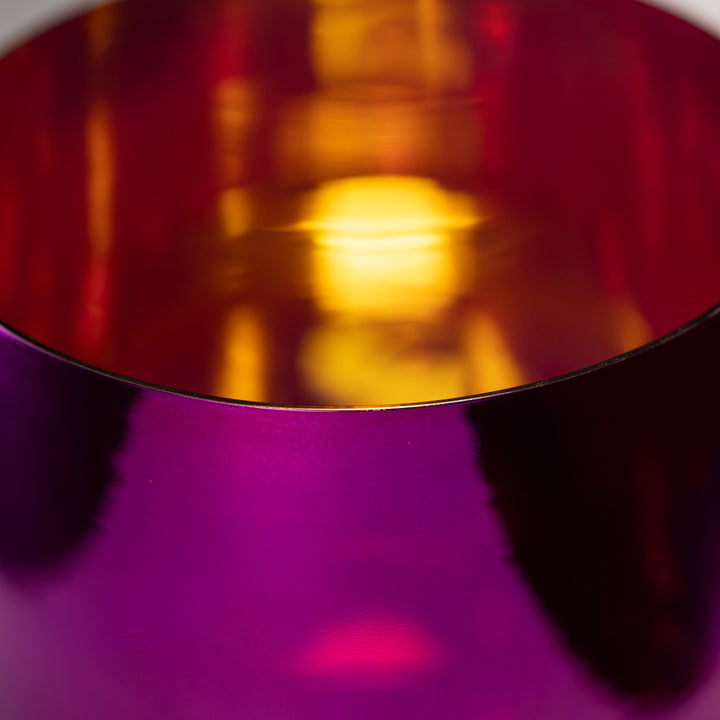 10" B-26 Magenta Manifestation Crystal Singing Bowl, Gold inside