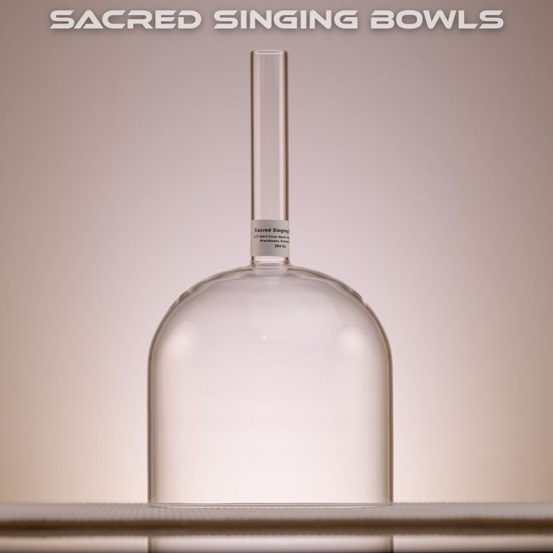 6.5" D+2 Clear Quartz Crystal Singing Bowl, Handheld, Perfect Pitch, Sacred Singing Bowls