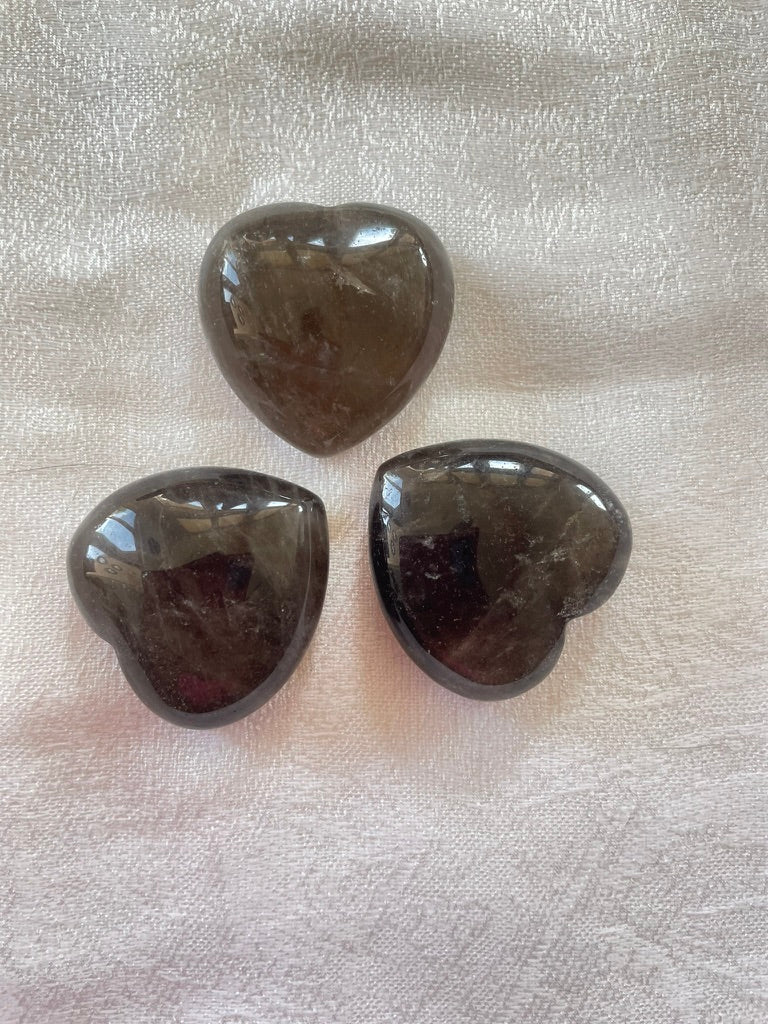 Smoky Quartz Hearts