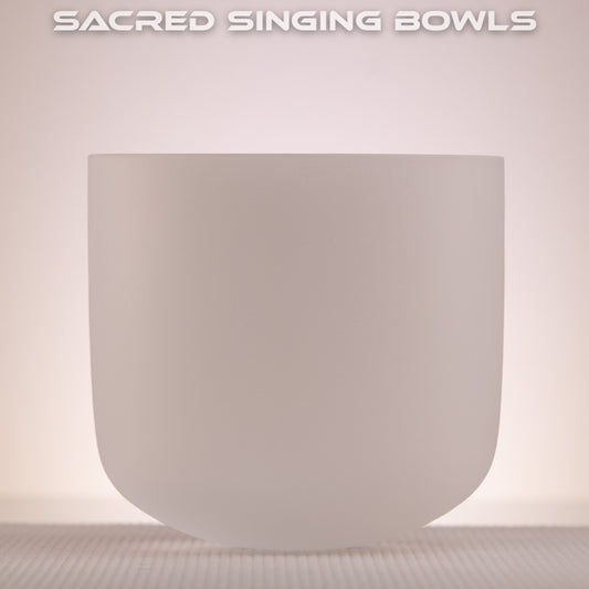 7" F+14 Frosted Crystal Singing Bowl, Sacred Singing Bowls