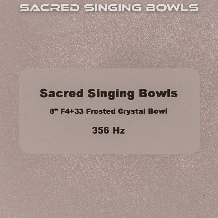 8" F+33 Frosted Crystal Singing Bowl, Sacred Singing Bowls