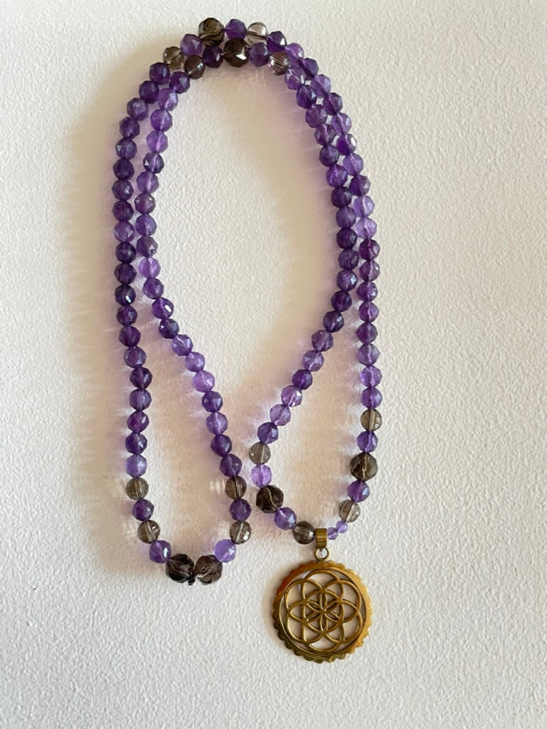 Faceted Amethyst Mala