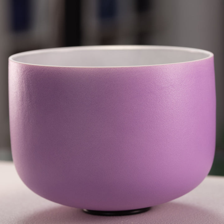 12" D-31 Frosted Lilac Blossom Crystal Singing Bowl