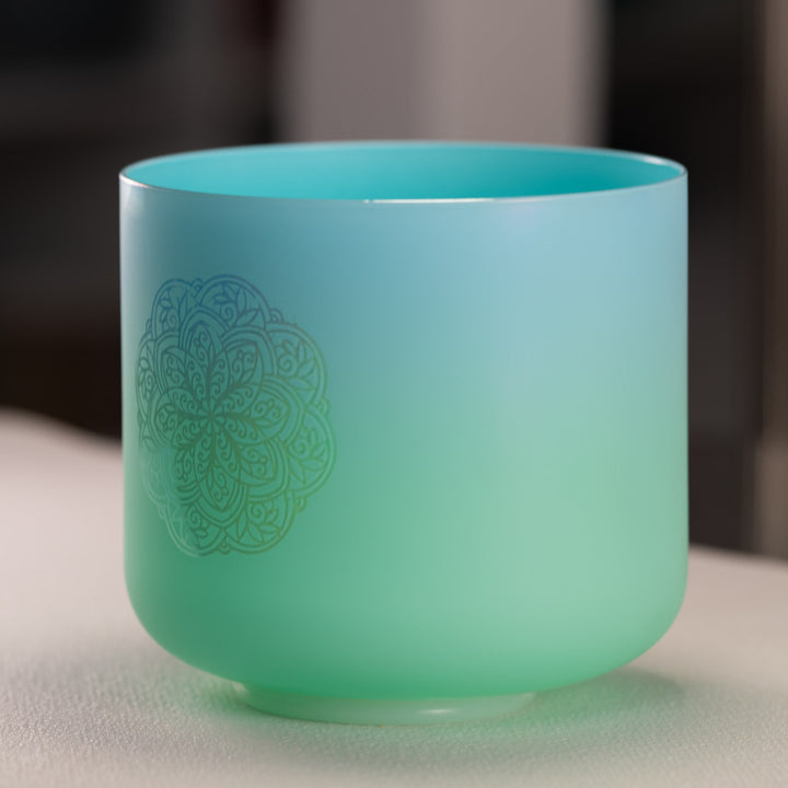 8" A+41 Turquoise Tide with Mandala Crystal Singing Bowl