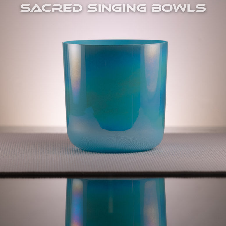 7.5" G#-38 Blue Topaz Color Crystal Singing Bowl:Sacred Singing Bowls