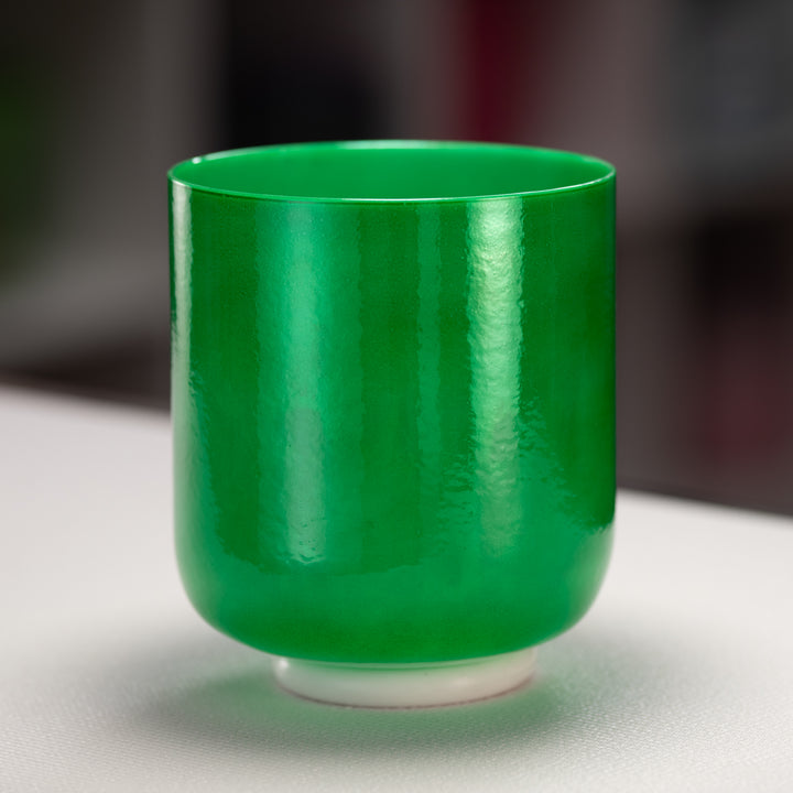 7" D#-17 Emerald Heart Crystal Singing Bowl