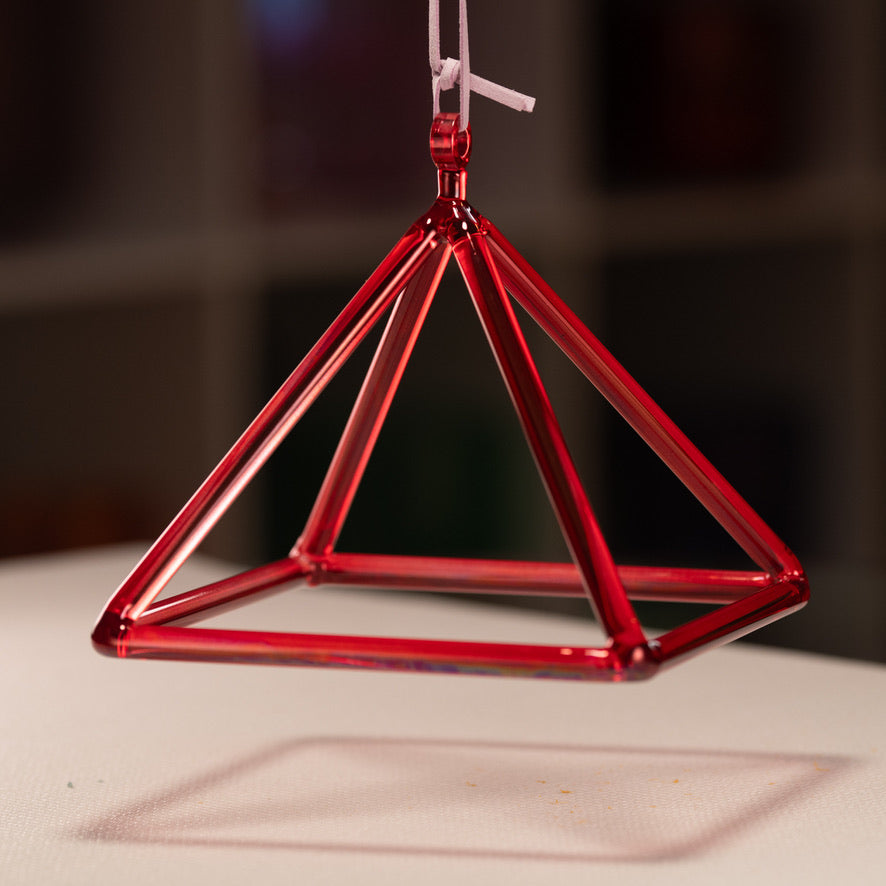 7.75" Ruby Ray Crystal Singing Pyramid