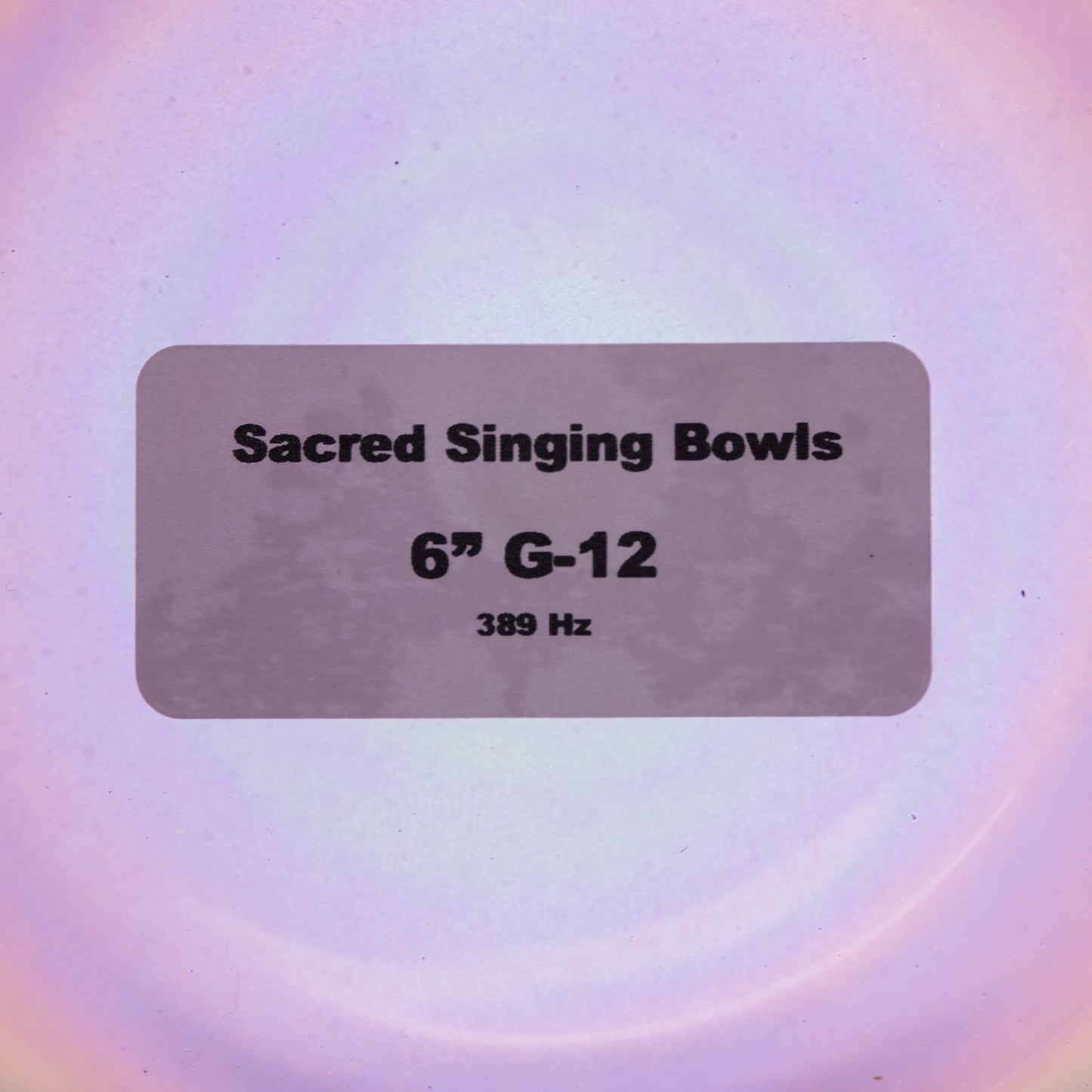 6" G-12 Amethyst Color Crystal Singing Bowl, Prismatic, Sacred Singing Bowls