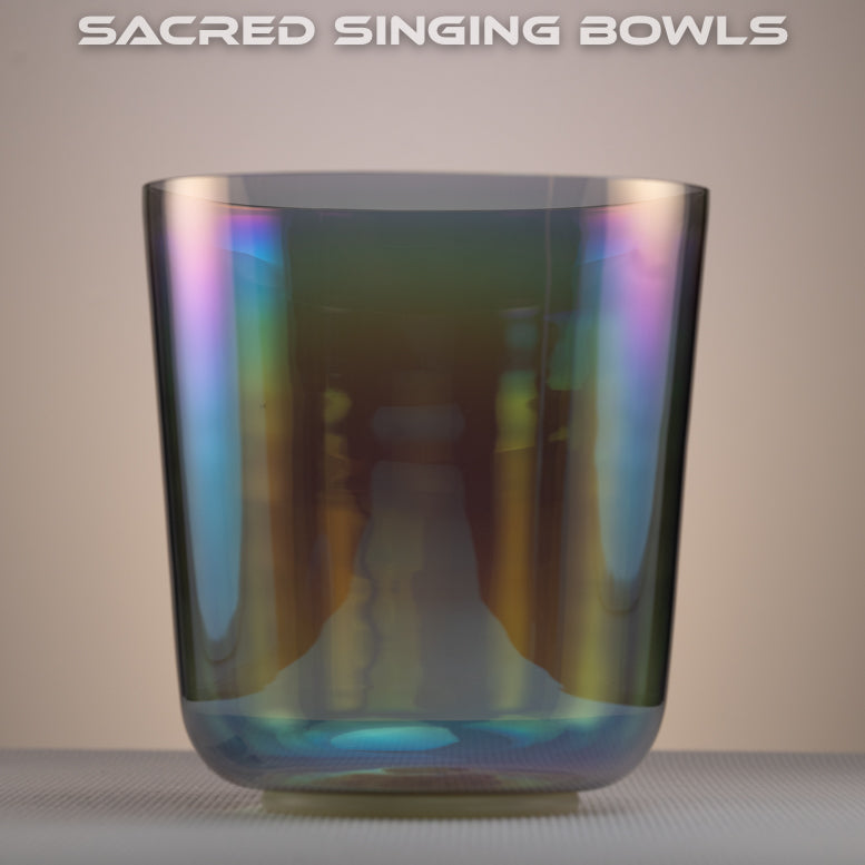9" C+2  Labradorite Color Crystal Singing Bowl, Perfect Pitch, Prismatic: Sacred Singing Bowls