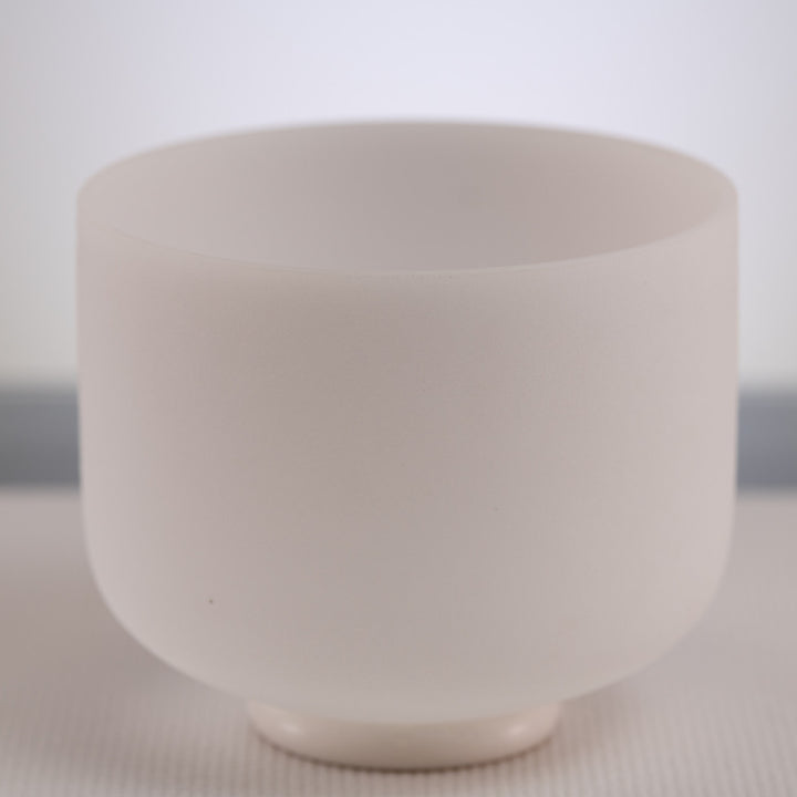 9" G#+15 White Frosted Crystal Singing Bowl