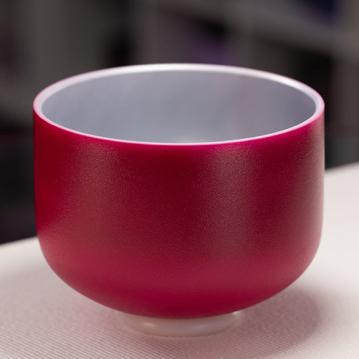 10" A-1 Dreamy Peony Frosted Crystal Singing Bowl, Silver inside