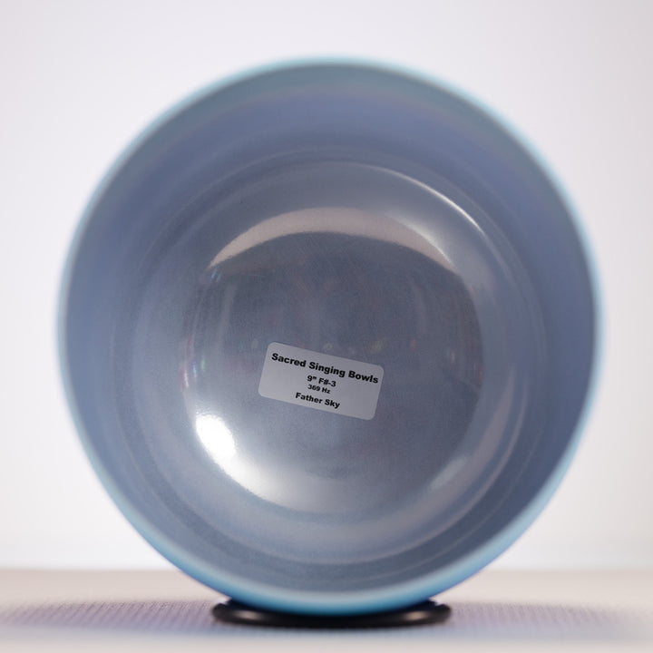 9" F#-3 Frosted Father Sky Crystal Singing Bowl