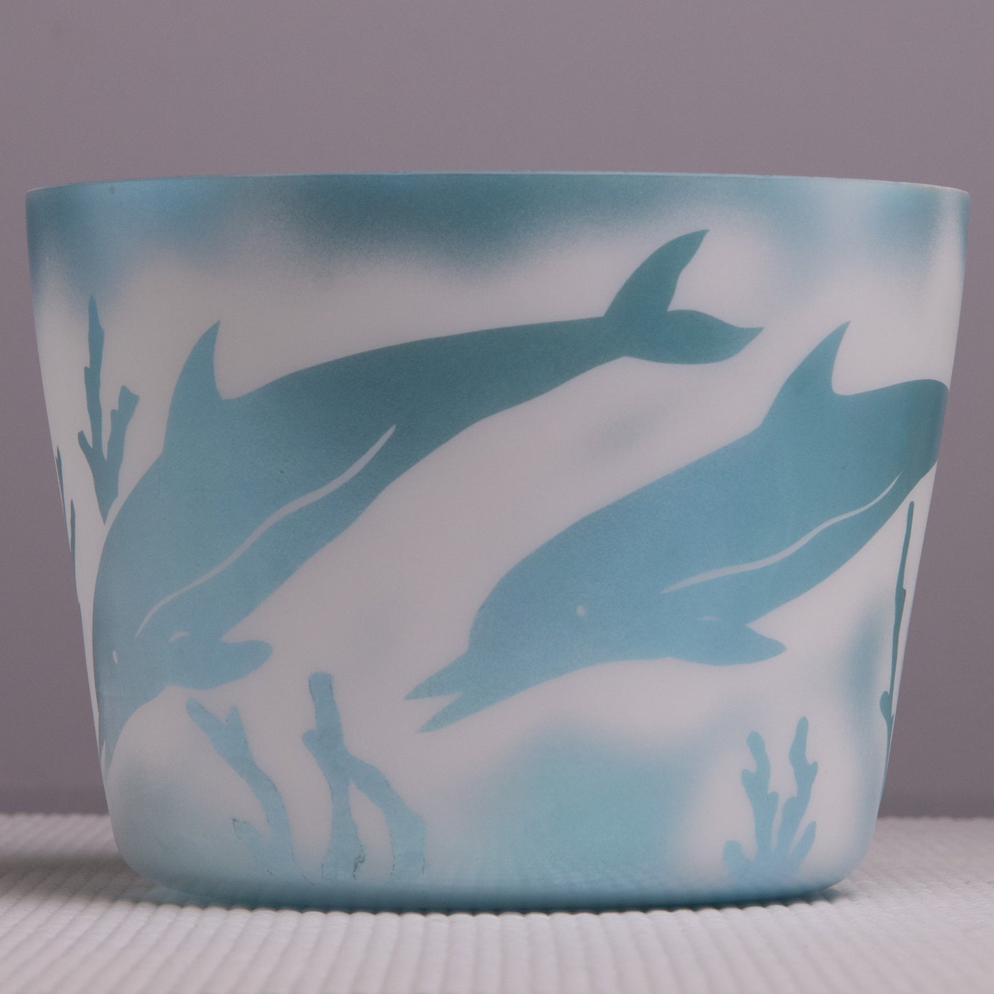 7" A#-50 Ocean Gold etched with Dolphins Crystal Singing Bowl, Crystal Tones™