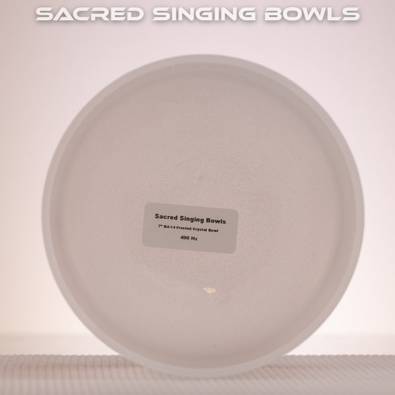 7" B-14 Frosted Crystal Singing Bowl, Sacred Singing Bowls