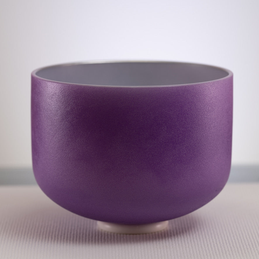 12" D#-23 Purple Dream Frosted Crystal Singing Bowl