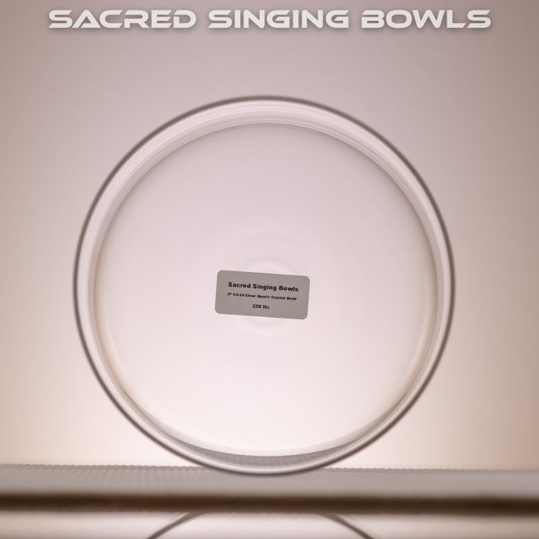 8" C-24 Clear Quartz Crystal Singing Bowl, Sacred Singing Bowls