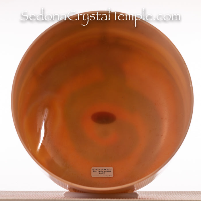 12" D#-10 Tiger Eye & Platinum Crystal Singing Bowl