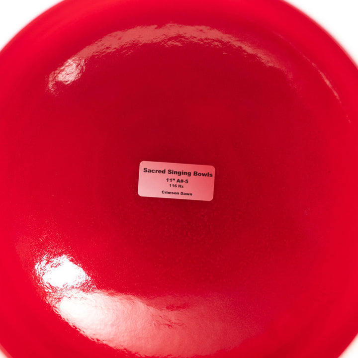 11" A#-5 Crimson Dawn Crystal Singing Bowl, Perfect Pitch