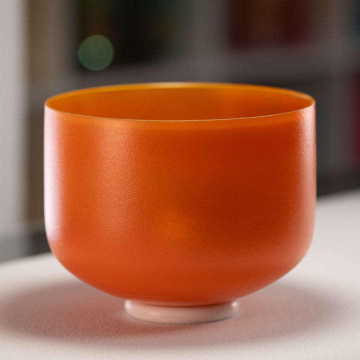 10" D#-25 Setting Sun Frosted Crystal Singing Bowl