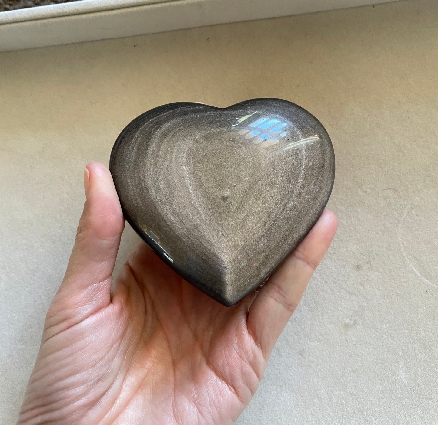 Gold Sheen Obsidian Heart