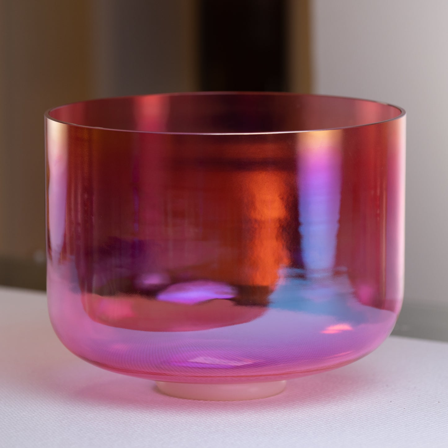 12" F-16 Rose Blossom Crystal Singing Bowl, Prismatic