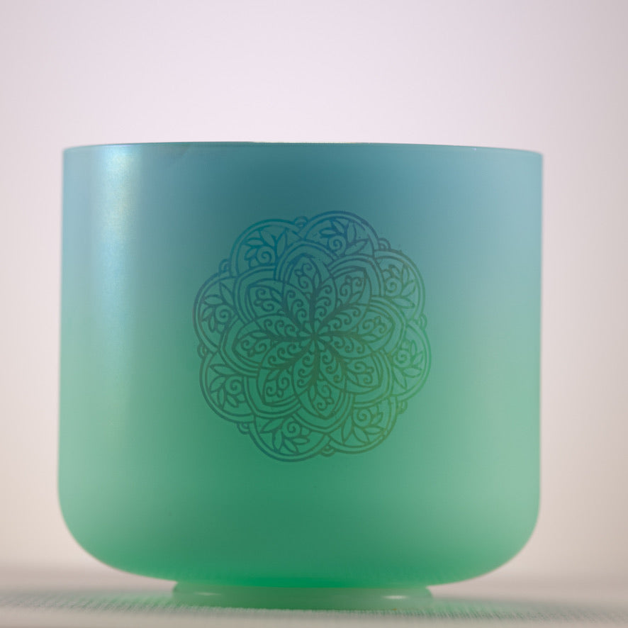 8" A+41 Turquoise Tide with Mandala Crystal Singing Bowl