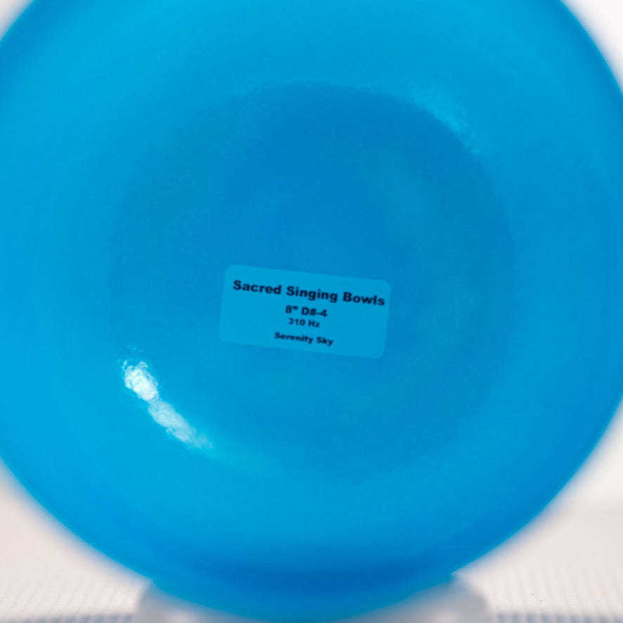 8" D#-4 Serenity Sky Crystal Singing Bowl, Perfect Pitch