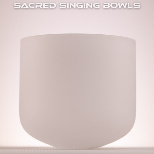 7" C#+30 Frosted Crystal Singing Bowl, Sacred Singing Bowls