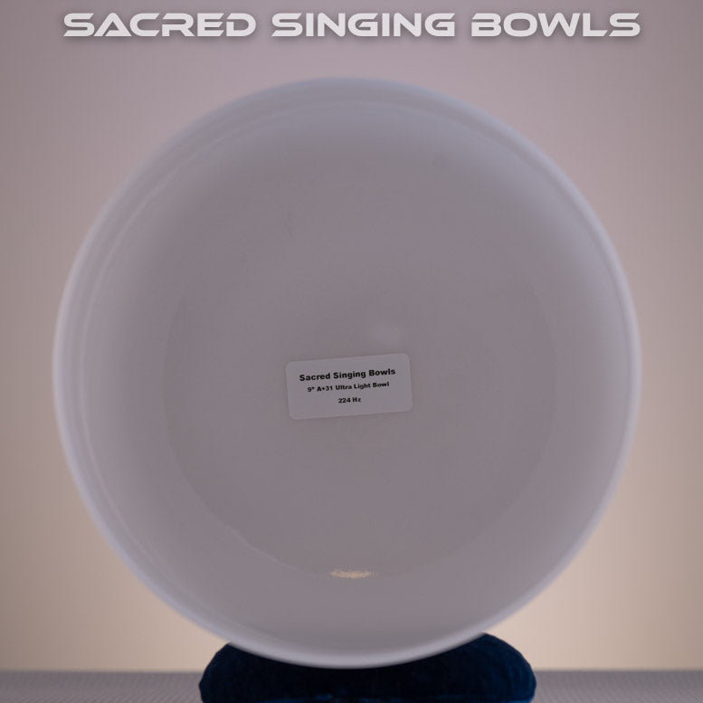 9" A+31 Ultra Light Crystal Singing Bowl, Sacred Singing Bowls