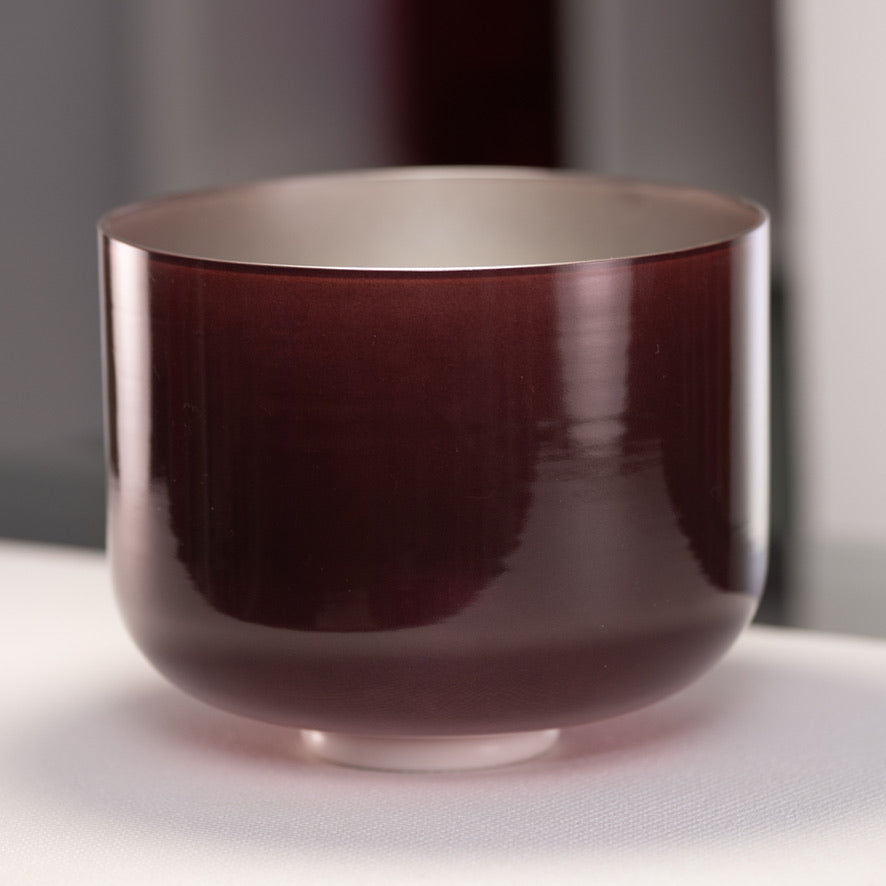 11" G-44 Sacred Ground Crystal Singing Bowl, Silver inside