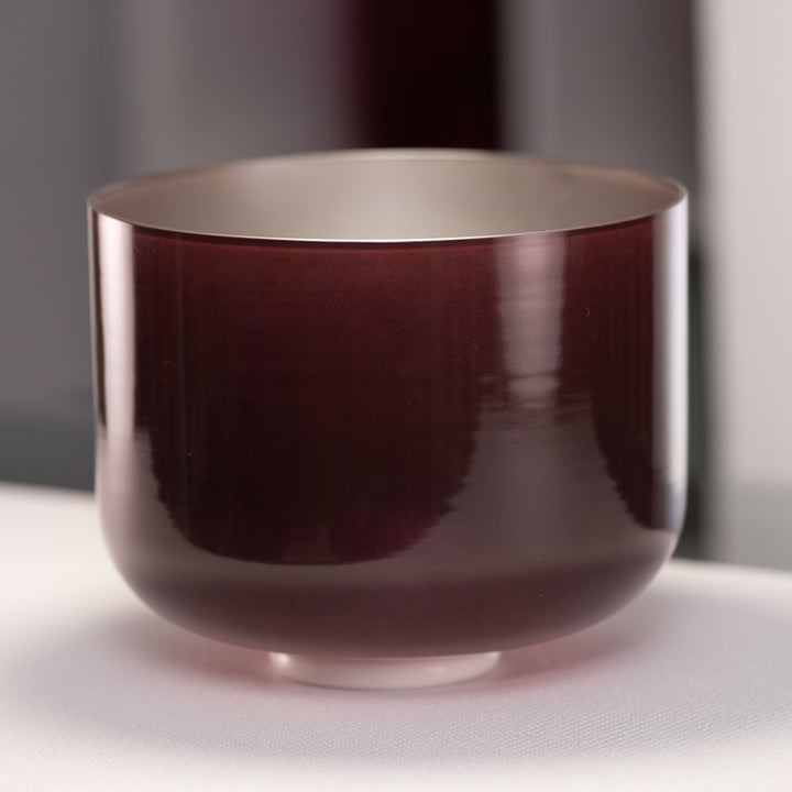 11" G-44 Sacred Ground Crystal Singing Bowl, Silver inside