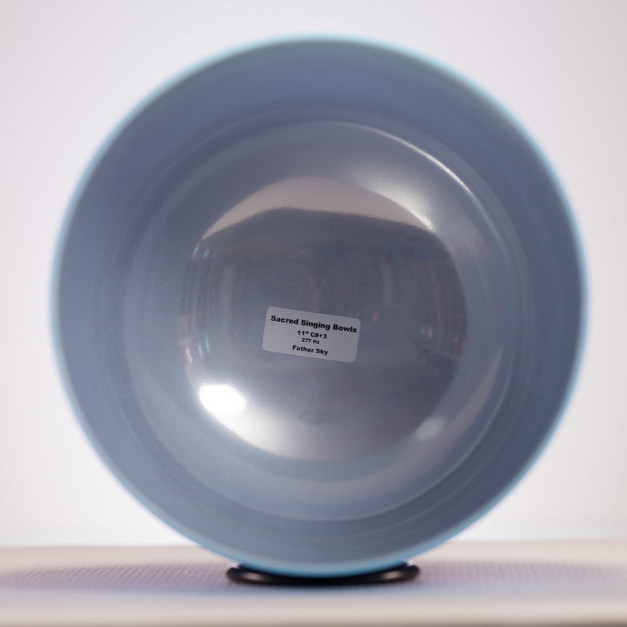 11" C#+3 Frosted Father Sky Crystal Singing Bowl