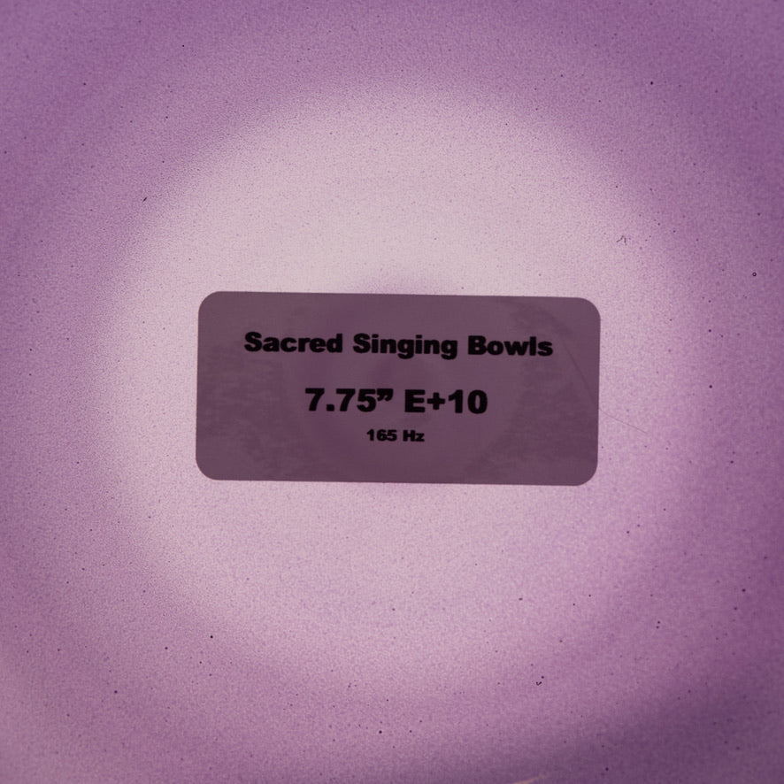 7.75" E+10 Rose Quartz & Amethyst Color Crystal Singing Bowl, Perfect Pitch, Sacred Singing Bowls