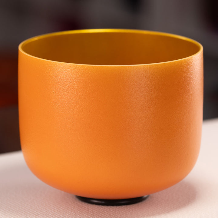 8" D#+6 Frosted Honeycomb Crystal Singing Bowl