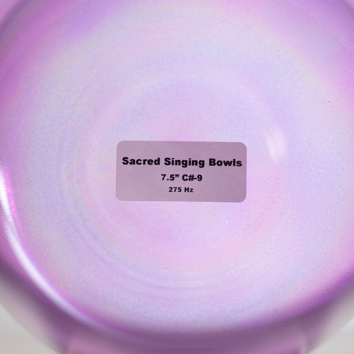 7.5" C#-9 Lavender Lotus Crystal Singing Bowl, Perfect Pitch