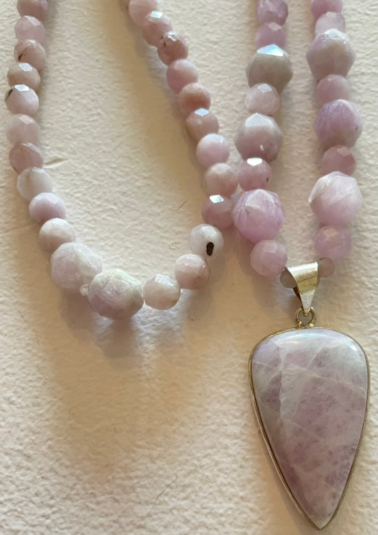 Faceted Kunzite Mala