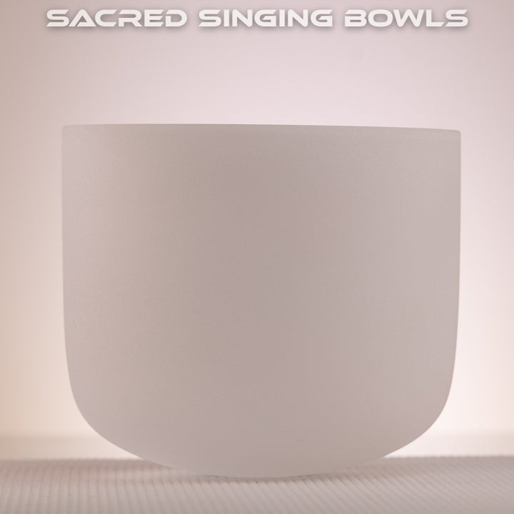 A# & F: Frosted Crystal Singing Bowl Pair