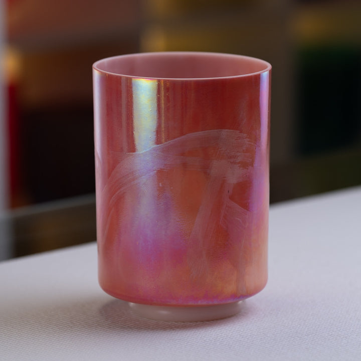 Rhodochrosite & Platinum Crystal Singing Bowl from Crystal Tones, 7" E+50