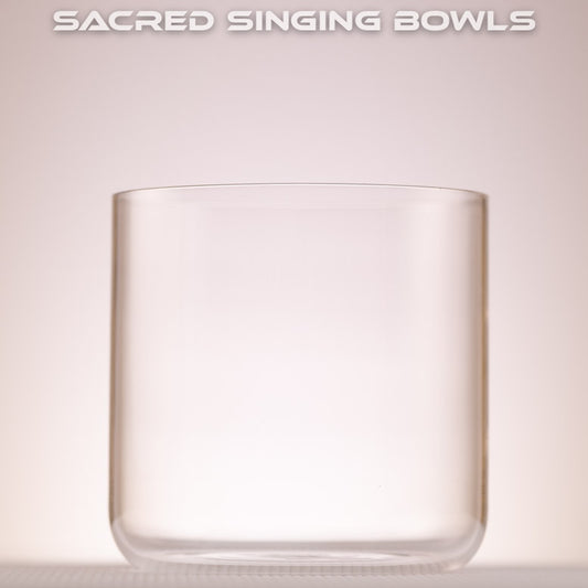 6.5" D#-23 Clear Quartz Crystal Singing Bowl, Sacred Singing Bowls