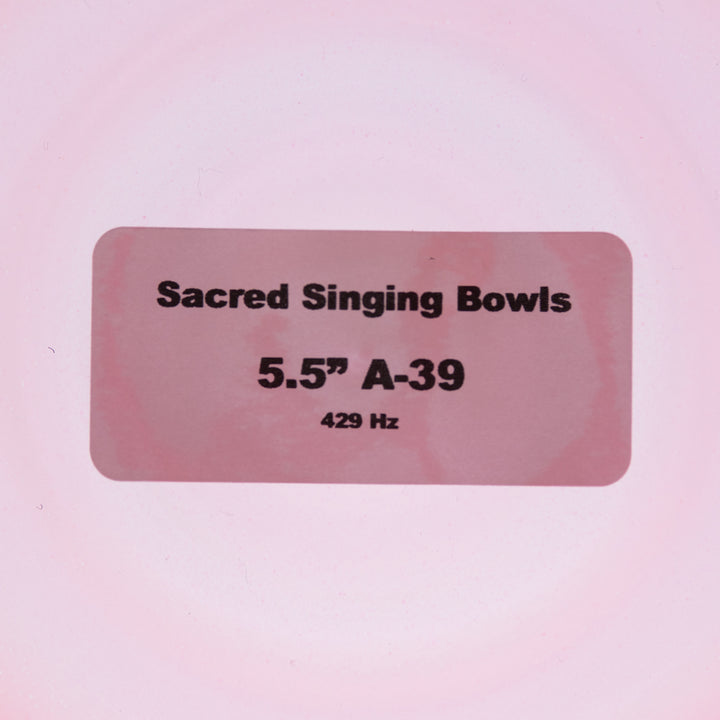 Sacred Singing Bowls™ product label with bowl specifications