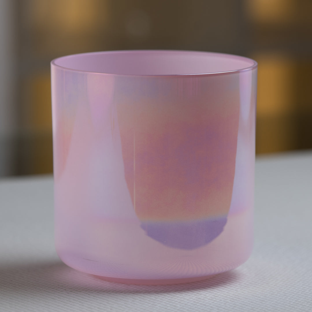 Light pink crystal singing bowl