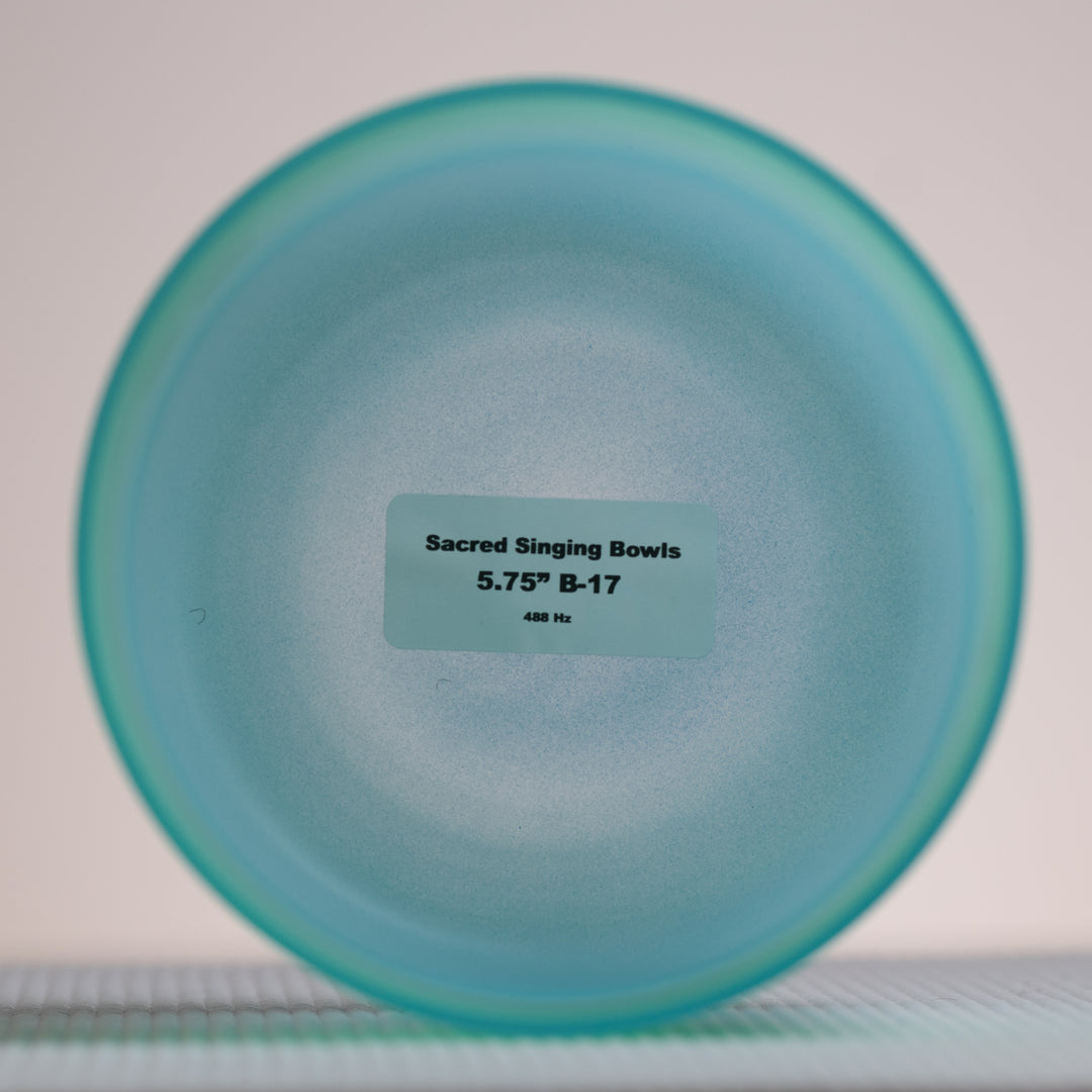 Sacred Singing Bowls™ product label with bowl specifications