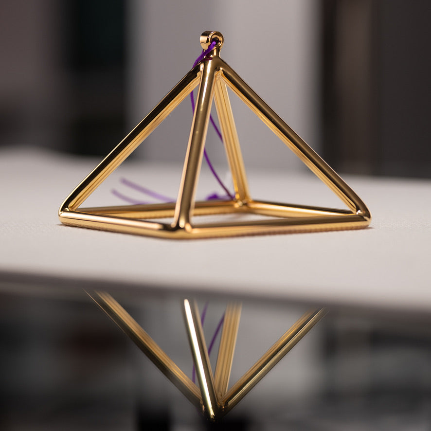 5.75" D#+20 24k Gold Crystal Pyramid from Bowls of Sound