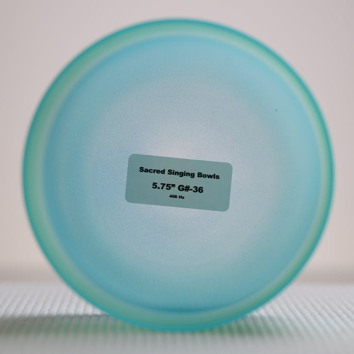 Sacred Singing Bowls™ product label with bowl specifications